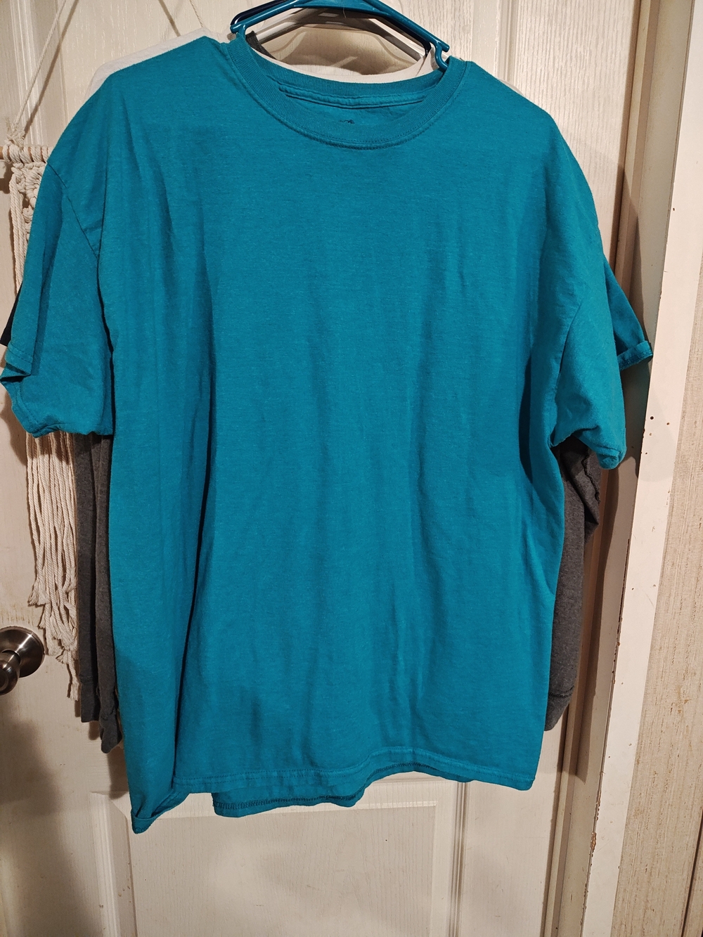 Fruit of the Loom Men's Teal Crew Neck Tee